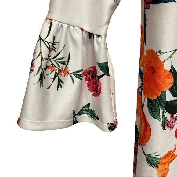 ASOS DESIGN Botanical Shift Mini Dress with Fluted Sleeves, Size 4 - Picture 13 of 16
